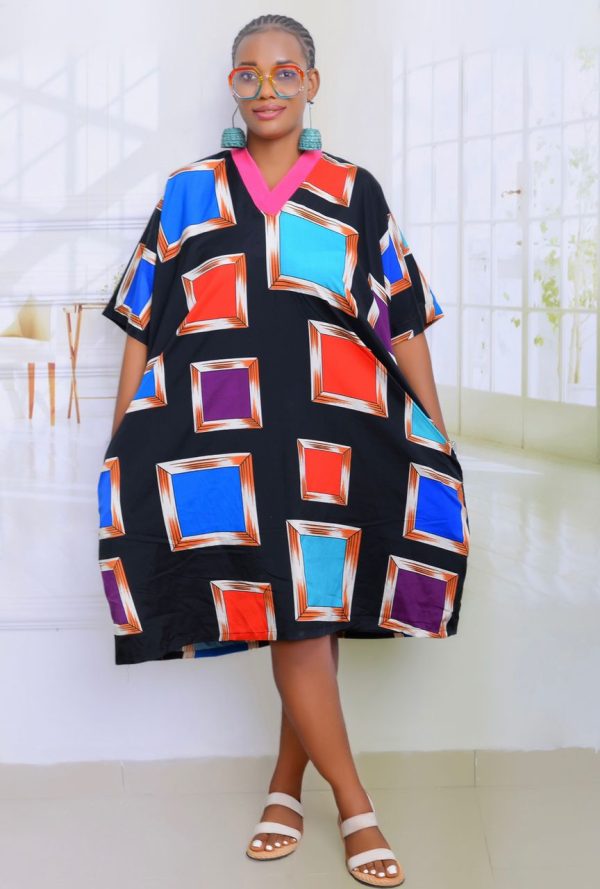 Multicolored 3/4 Dress