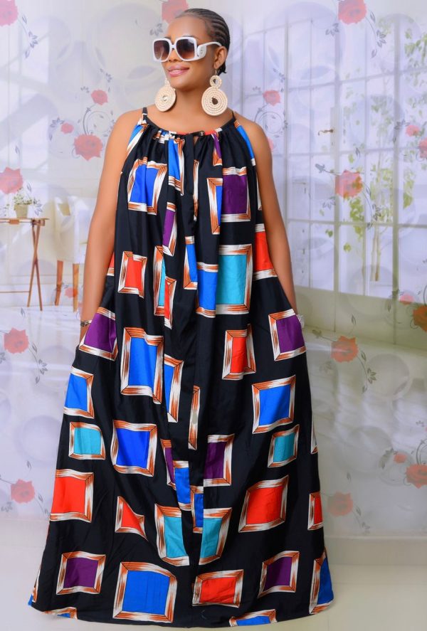 Multicolored Sleeveless Maxi Dress