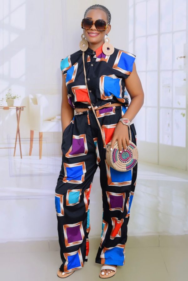 Multicolored Crop top set